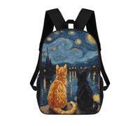 sinyumoney Starry Night Cats -5 School Backpack Lightweight Schoolbag Dayback Bookbag College for Camping Outdoor Adventures And Daily Travel 17inch