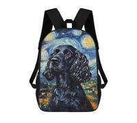 sinyumoney Starry Night Cocker Spaniel Art Print -1 School Backpack for Girls 17inch Casual Daypack Lightweight Rucksack Boy Girl Backpack for Middle School Students