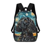 sinyumoney Starry Night Cocker Spaniel Art Print -2 Backpack School Water Resistant Travel Backpack Computer Bag - Perfect for Travel, Work And Daily Use 17inch