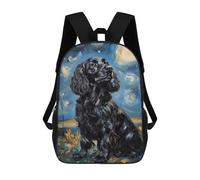 sinyumoney Starry Night Cocker Spaniel School Backpack 3D Printed Children's 17inch Backpacks Bag Bookbag for Kids Boy Girl Book Bags Kids School Bag Travel Rucksacks