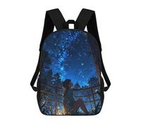 sinyumoney Starry Night Contemplation School Bag 3D Printed Backpacks Fashion Kids School Backpack Boys Rucksacks for Boys Middle School Students 17inch