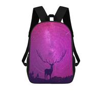 sinyumoney Starry Night Deer Silhouette School Bags Water Resistant School Bag Business Backpack for Boys/Girls/Teenagers 17inch