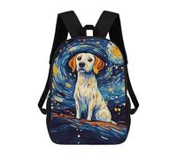 sinyumoney Starry Night Dog Art Print Ronaldo Backpack, Children's Backpack, Student School Bag, Book Bag, 3D Printed School Bag For Boys And Girls, 17inch