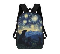 sinyumoney Starry Night Dogs Backpack School Bag Lightweight Airport College Students Back Pack for Men, Women & Teenage Boys 17inch