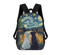 sinyumoney Starry Night Dogs Children's Backpacks 17inch School Backpack 3D Printed Bag Bookbag for Kids Travel Rucksacks Boy Girl Book Bags Kids School Bag