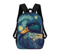 sinyumoney Starry Night Duck School Bag, Kids Backpack for Boys And Teenager, Gifts 3D Printing Daypacks Schoolbag Backpack Bookbag 17inch