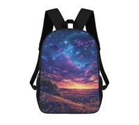 sinyumoney Starry Night Fantasy Landscape 3D Printed 17inch School Bag Children's School Backpack Travel Backpacks Casual Fashion Bag for Kids School Students