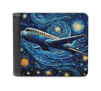 sinyumoney Starry Night Flight 3D Print Clutch Purse ID Window Coin Banknote Compartments Slim Elegant Purse for Boys Girls 11.7cm*9.5cm