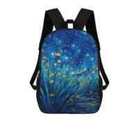 sinyumoney Starry Night Flowers School Backpack Lightweight Schoolbag Dayback Bookbag College for Camping Outdoor Adventures And Daily Travel 17inch