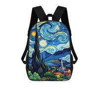 sinyumoney Starry Night Inspired Landscape Backpack School Computer Rucksack for School/Work/Travel for Girls Boys Teenage 17inch