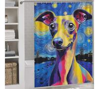 sinyumoney Starry Night Italian Greyhound Bath Shower Curtains Mildew Waterproof Polyester Fabric Soft Fabric Hotel Shower Curtain for Bathtub Shower Stall 64.17x70.87Inch（163x180cm）