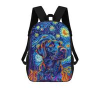 sinyumoney Starry Night Labrador Kids Backpack, Backpack School Bag, Backpacks Kids School 3D Printed School Bags for Elementary And Middle School Students Teens Birthday Gift 17inch