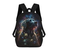 sinyumoney Starry Night Labrador with Flowers Backpack School Bag Business Durable Laptop Bag for Boys/Girls/Teenagers 17inch