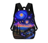 sinyumoney Starry Night Landscape Backpacks 3D Printed Kids School Backpack Outdoor Casual Daypack Fashion Casual Children Backpacks Cute Travel Bags 17inch