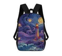 sinyumoney Starry Night Lighthouse -6 Backpack School Bag Business Durable Laptop Bag for Campus Outdoor Travel Sports 17inch