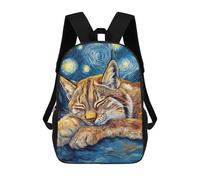 sinyumoney Starry Night Lynx School Bags Daypacks Business Backpack Water Resistant Bookbag for Men, Women & Teenage Boys 17inch