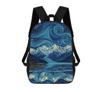 sinyumoney Starry Night Mountain Reflections -6 Backpack School Bag Fashion Stationery Backpack Waterproof Casual Daypacks- Perfect for Travel, Work And Daily Use 17inch