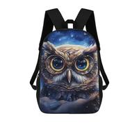 sinyumoney Starry Night Owl Gaze School Bags High Secondary School Bags Casual Backpack for Men/Women 17inch