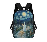 sinyumoney Starry Night Pathway with Ghostly Figure Rucksack Rucksack Casual Daypacks School Work Travel Bag for Men, Women & Teenage Boys 17inch