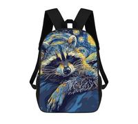 sinyumoney Starry Night Raccoon Backpack School Bag Water Resistant Travel Backpack Computer Bag for Teenage Girls Boys Women Men 17inch