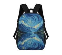 sinyumoney Starry Night Reflections Children's School Backpack Fashion Casual 17inch 3D Printed School Bags Boy School Backpack Large Backpack