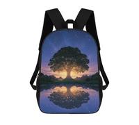 sinyumoney Starry Night Reflections Nature's Serenity Backpack School Bag Lightweight Airport College Students Back Pack for School/Work/Travel 17inch