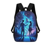 sinyumoney Starry Night Romance -2 Backpacks Kids School Backpack School Bag 3D Printed School Bag for Boys Elementary And Middle School Students 17inch
