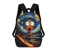 sinyumoney Starry Night Scream Ronaldo Backpack, Children's Backpack, Student School Bag, Book Bag, 3D Printed School Bag For Boys And Girls, 17inch