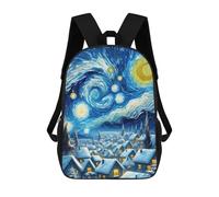 sinyumoney Starry Night Winter Santa 3D Printed Children's School Backpack for Kids High Capacity Travel Rucksacks Book Bags Kids School Bag Back Pack 17inch