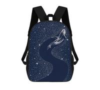 sinyumoney Starry Orca Backpacks Kids Student Schoolbag,3D Printed Backpacks,Elementary And Middle School Students Backpacks for Boys Girls 17inch