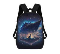 sinyumoney Starry Sky Cruise Adventure Kids Backpacks Children Bag,Anime Bag,Large Capacity Kids Backpack, 3D Printed Children's,Student Schoolbag,Kids Boys Girls School Bag 17inch