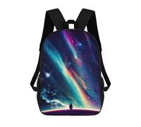 sinyumoney Starry Sky Silhouette 3D Printed Kids School Bag Rucksacks Children's School Fashion Casual Back Pack High Capacity Travel Book Bags Backpack for Kids 17inch