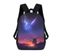 sinyumoney Starry Twilight Landscape Backpacks Kids School Backpack Fashion School Bag 3D Printed School Bag for Boys Elementary And Middle School Students 17inch