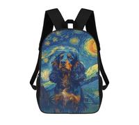 sinyumoney Starrynight Cocker Spaniel Backpack School Large Water Resistant Laptop Backpack for School/Work/Travel 17inch