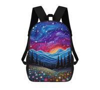 sinyumoney Stars And Wildflowers Backpack School Bag School Secondary High School College Backpack Travel for Boys/Girls/Teenagers 17inch