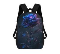 sinyumoney Stary Black Rose Flower Backpacks Kids School Backpack School Bag 3D Printed School Bag for Boys Elementary And Middle School Students 17inch