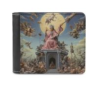 sinyumoney Statue Amidst Chaos 3D Print PU Leather Wallet Card Slots Coin RFID Blocking Leather Wallet Craftsmanship Gifts 11.7cm*9.5cm