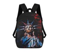 sinyumoney Statue of Liberty Art Print -2 Backpacks Kids 17inch School Backpack School Bag 3D Printed School Bag for Boys Elementary And Middle School Students