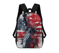 sinyumoney Statue of Liberty Artwork Backpacks Kids School Backpack School Bag 3D Printed School Bag for Boys Elementary And Middle School Students 17inch