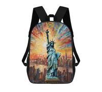 sinyumoney Statue of Liberty Backpack 3D Printed Kids School Backpack High Capacity Travel Backpacks Book Bags Kids Backpack 17inch