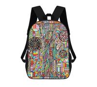 sinyumoney Statue of Liberty July 4th Celebration Abstract Art Backpack with Pocket 3D Printed Backpacks, Travel Rucksacks Book Bags Kids School Bag 17inch