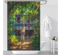 sinyumoney Staying Back Modern Polyester Water Repellent with Hooks Waterproof Fabric Shower Curtain Anti Mould for Home Bathroom Toile Hotel Decor 46.85x70.87Inch（119x180cm）