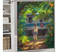 sinyumoney Staying Back Shower Curtains Mould Proof Waterproof Polyester Fabric Decor Bath Curtains for Bathroom Wet Room 69.69x70.87Inch（177x180cm）