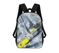 sinyumoney Staying In The Race Backpacks Kids 17inch School Backpack School Bag 3D Printed School Bag for Boys Elementary And Middle School Students