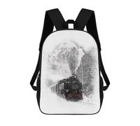 sinyumoney Steam Train Locomotive Backpacks Children's Backpacks School Bag 3D Printed Children's School Backpack Fashion Travel Backpacks for Kids Elementary Middle School 17inch