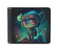 sinyumoney Steampunk Alien Adventure 3D Print Clutch Purse Coin Pocket ID Leather RFID Slots Note Section Leather Men's Wallet 11.7cm*9.5cm