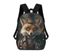 sinyumoney Steampunk Animal Fox Backpack School Bag Water Resistant Travel Backpack Computer Bag for Teenage Girls Boys Women Men 17inch