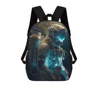 sinyumoney Steampunk Astronaut in Space School Bags Daypacks Business Backpack Water Resistant Bookbag for School/Work/Travel 17inch