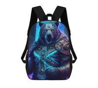 sinyumoney Steampunk Bear Armor Backpacks 3D Printed Kids School Backpack School Bag Fashion Rucksacks for Boys Elementary And Middle School Students 17inch