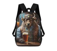 sinyumoney Steampunk Beer Buffalo Rucksack Secondary Causal Travel High School Bags for Boys/Girls/Teenagers 17inch